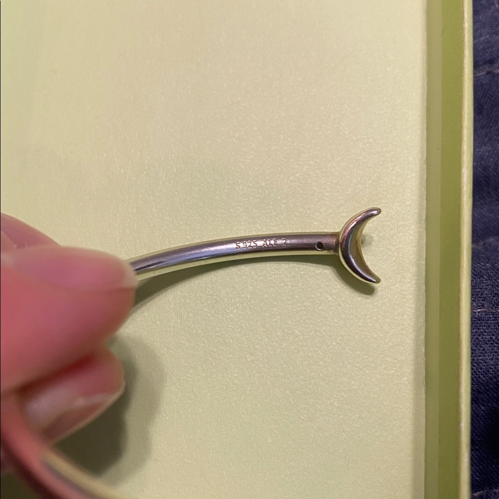 Silver Moon And Sphere Adjustable Ring - image 3